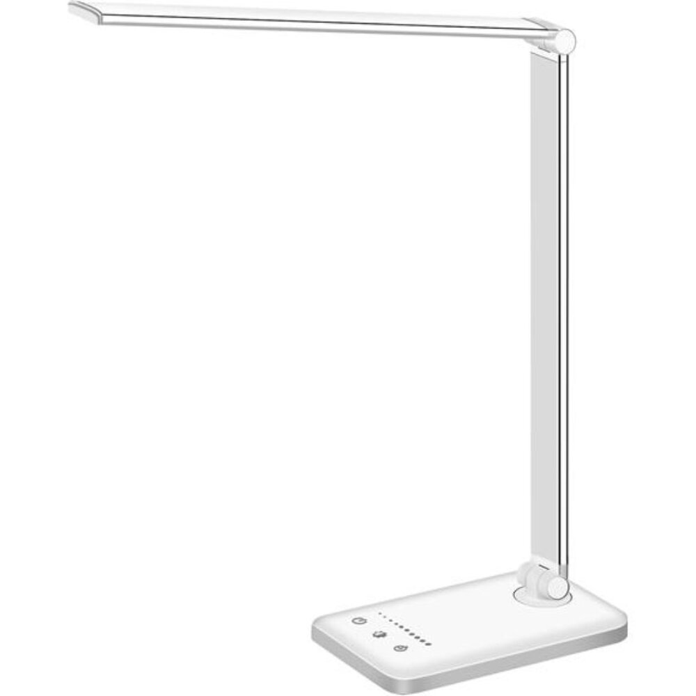 White crown LED Desk Lamp Dimmable Table Lamp Reading Lamp with USB Charging